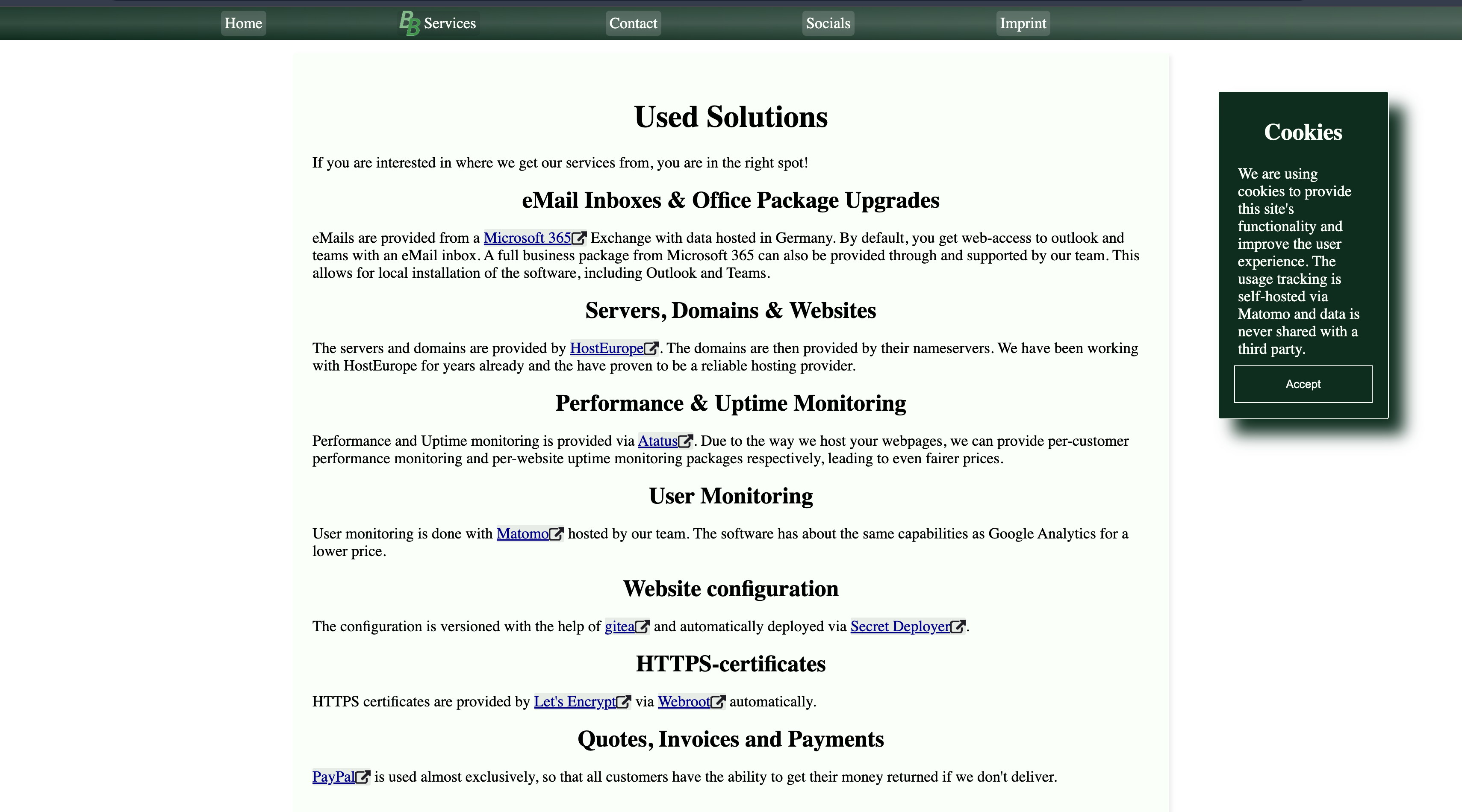 BB's Backing original solutions page
